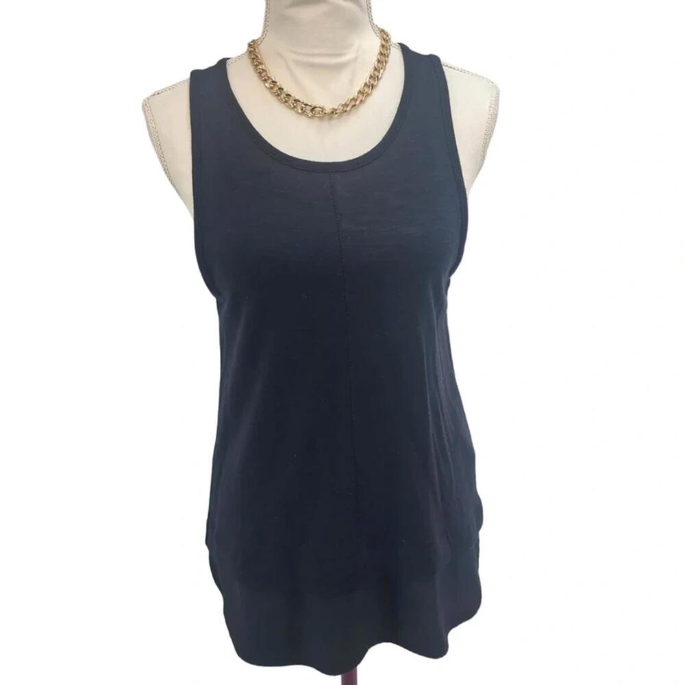 J.Crew Mixed-Media Sleeveless Layered Black Tunic S